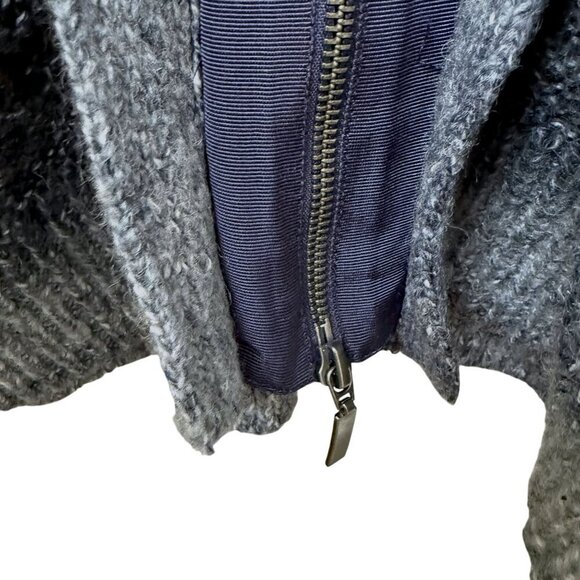 Chico's Zip Front Cardigan Medium (Chicos 1) Long Sweater Blue Wool Blend - Picture 6 of 11